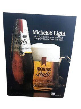 1983 Michelob Light Beer Ad Frosty Mug Bottle Vintage Print